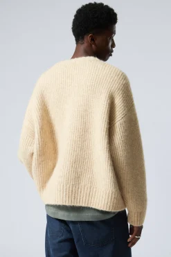 Weekday OVERSIZED KNITTED WOOL-BLEND SWEATER dusty beige Hot