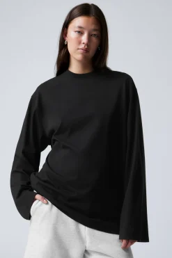 Weekday OVERSIZED LONG SLEEVE T-SHIRT black Fashion