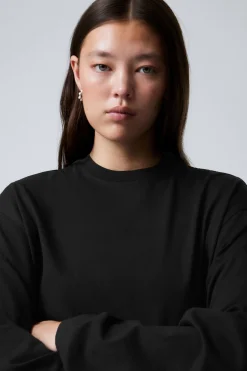 Weekday OVERSIZED LONG SLEEVE T-SHIRT black Fashion
