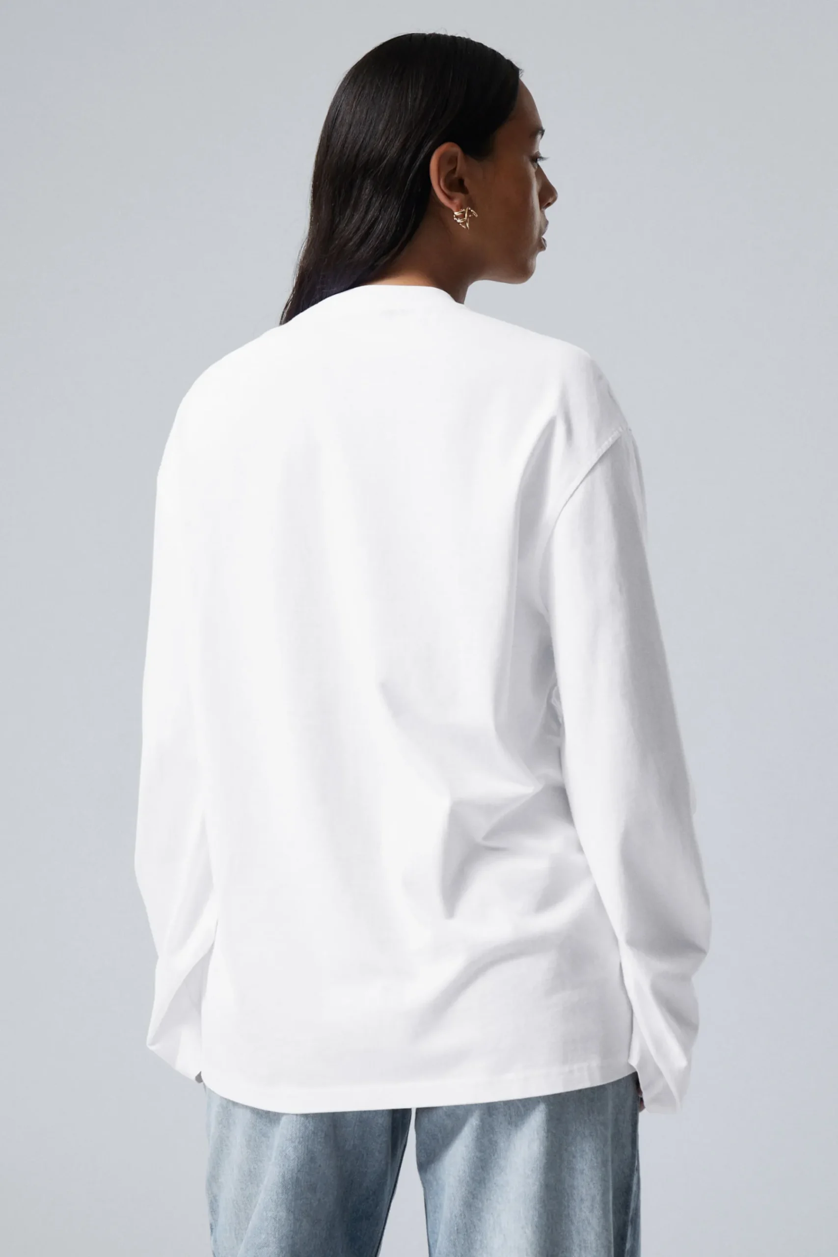 Weekday OVERSIZED LONG SLEEVE T-SHIRT white Cheap