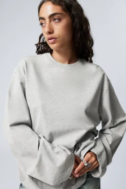Weekday OVERSIZED LONG SLEEVE T-SHIRT light grey Discount