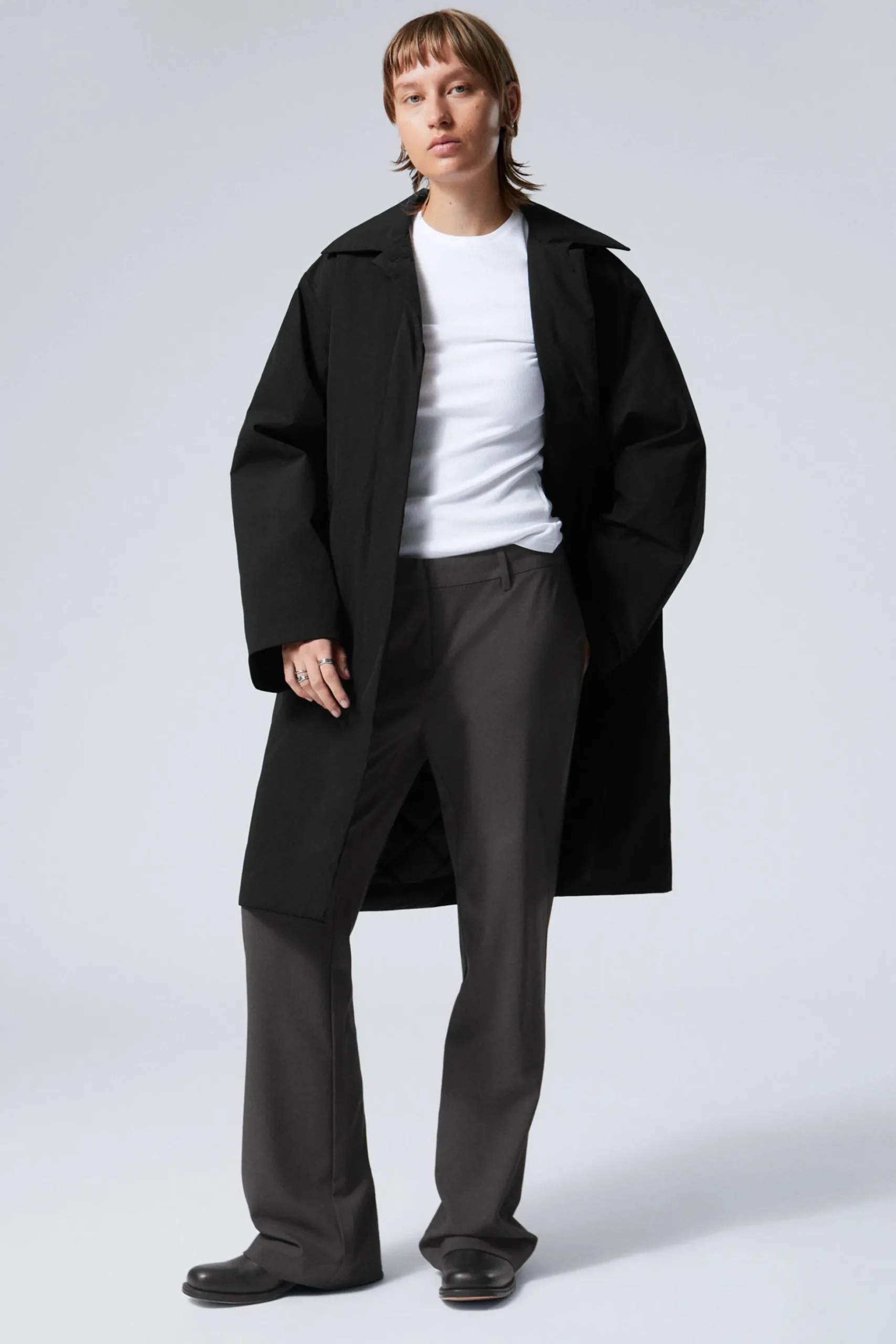 Weekday OVERSIZED PADDED CAR COAT black Sale