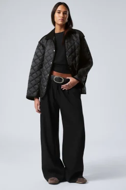 Weekday OVERSIZED QUILTED LINER JACKET black Discount