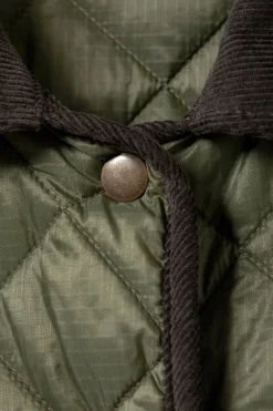 Weekday OVERSIZED QUILTED LINER JACKET dark khaki green Cheap