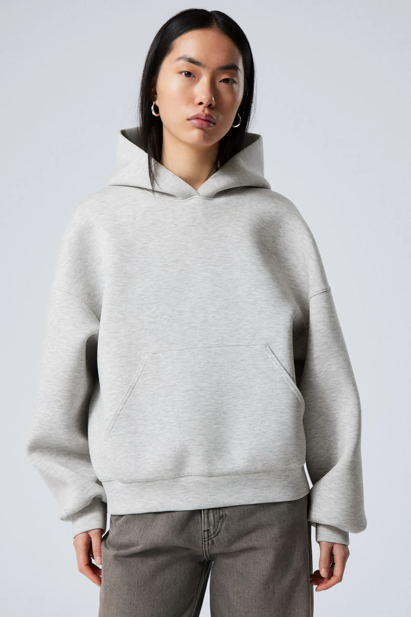 Weekday OVERSIZED SCUBA HOODIE light grey Hot