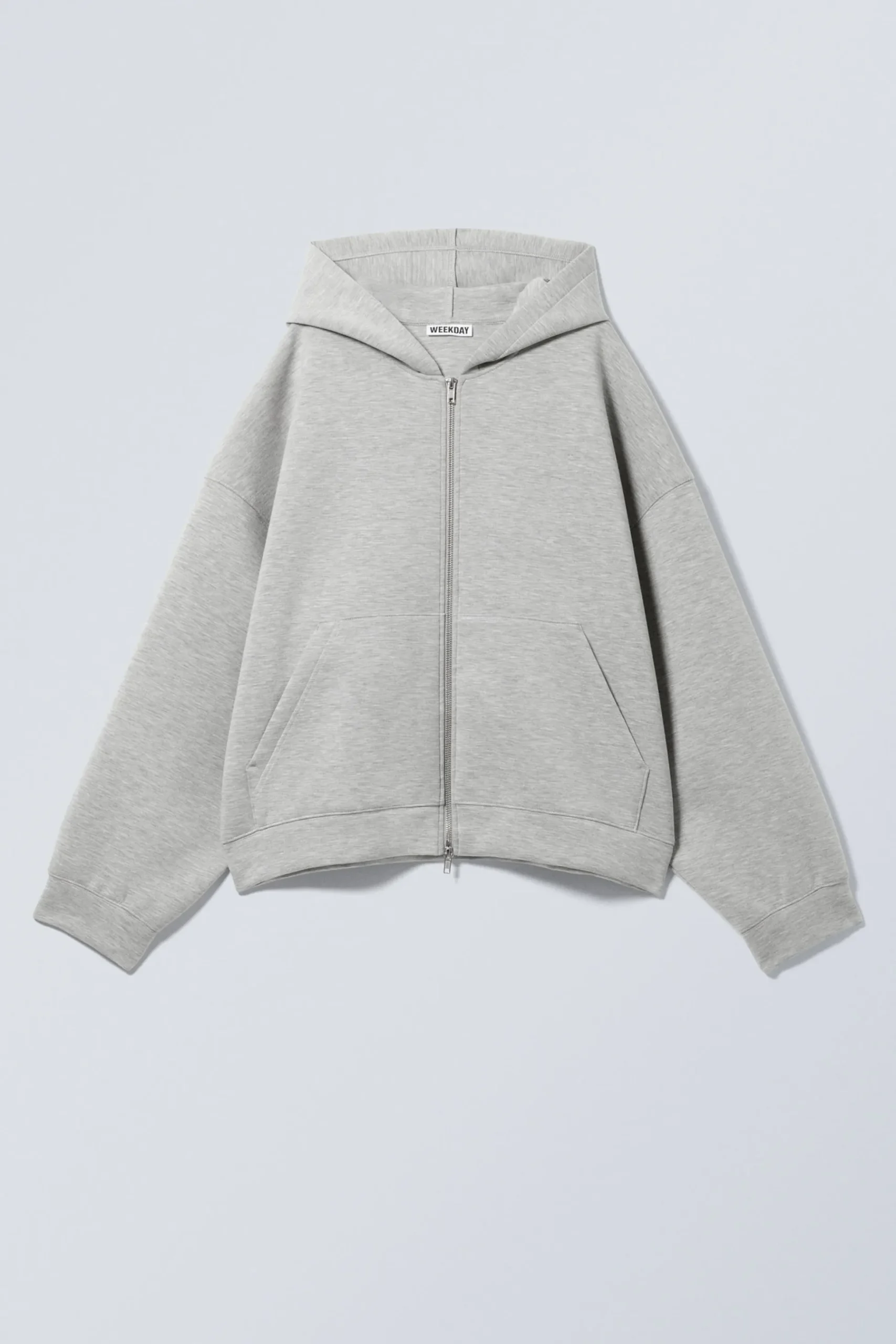 Weekday OVERSIZED SCUBA ZIP-HOODIE grey melange Store