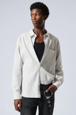 Weekday OVERSIZED STRIPED SHIRT white black stripe Cheap