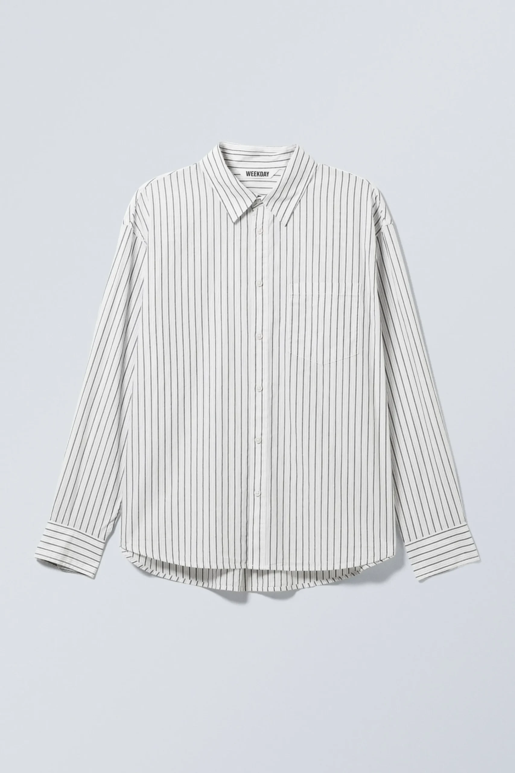 Weekday OVERSIZED STRIPED SHIRT white black stripe Cheap