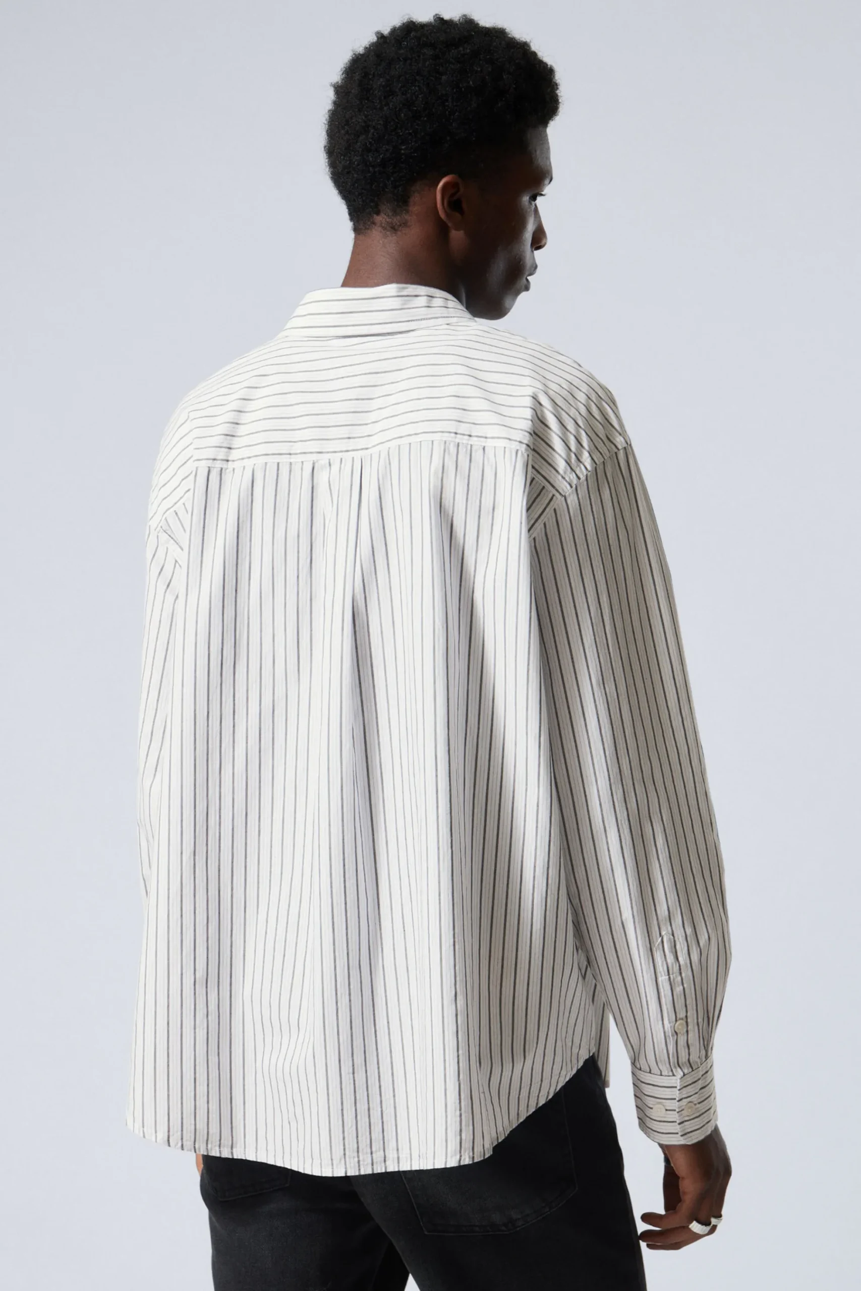 Weekday OVERSIZED STRIPED SHIRT white black stripe Cheap
