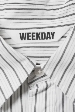 Weekday OVERSIZED STRIPED SHIRT white black stripe Cheap