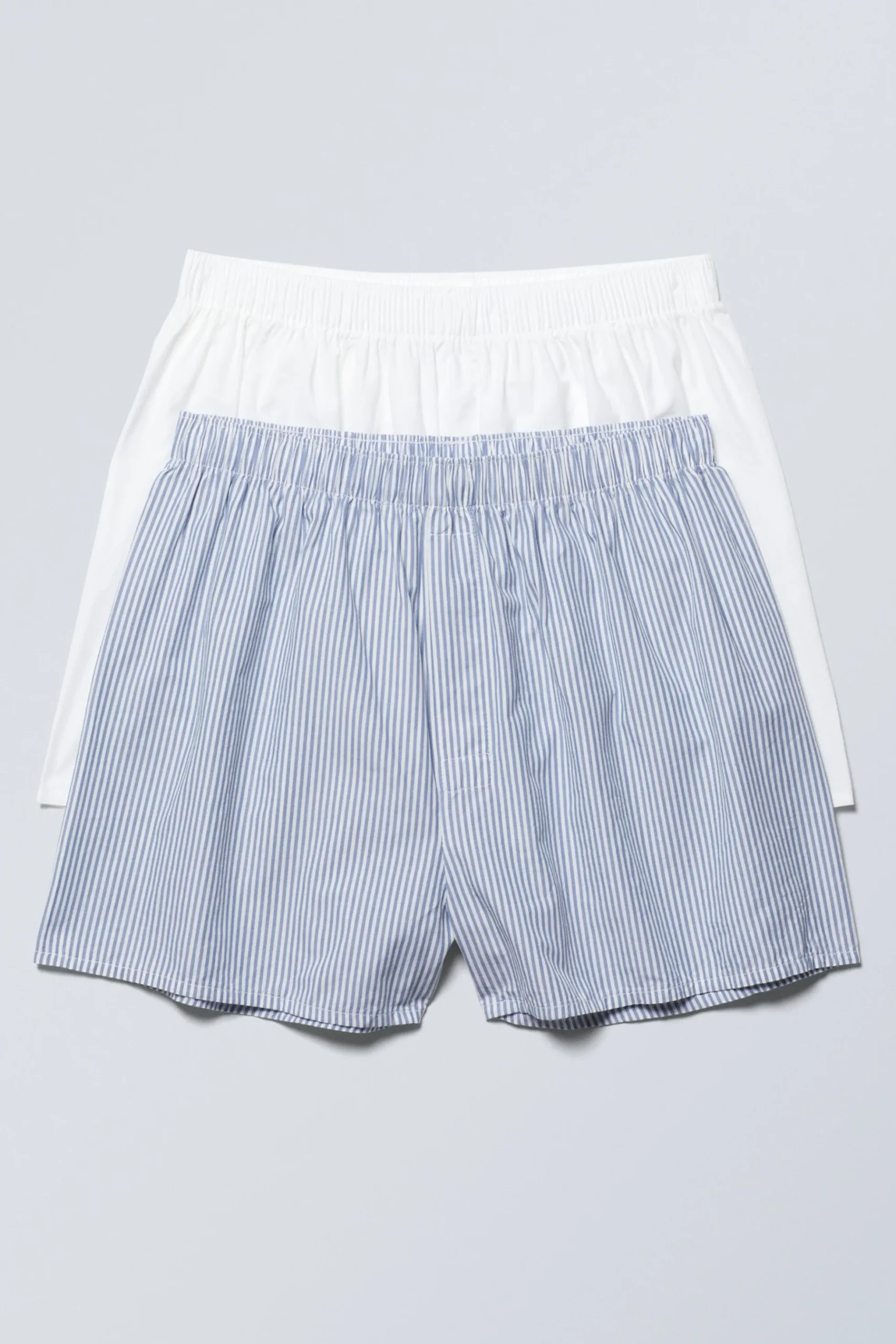 Weekday 2-PACK BOXER SHORTS white, blue stripes Hot