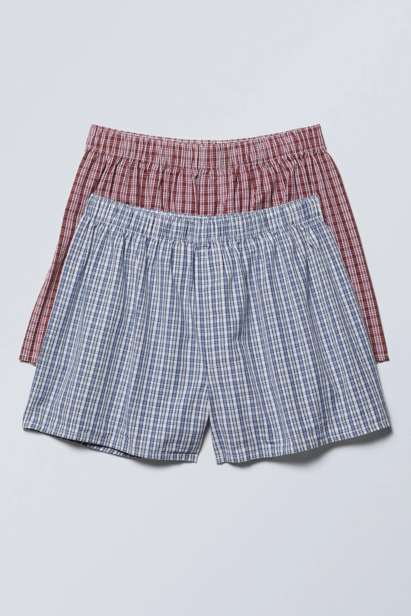 Weekday 2-PACK BOXER SHORTS purple checks blue checks Clearance