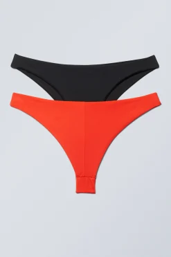 Weekday 2-PACK BRAZILIAN BIKINI BOTTOMS black/orange Cheap