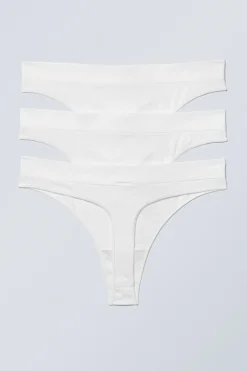 Weekday 3-PACK CAT SOFT THONG white Sale