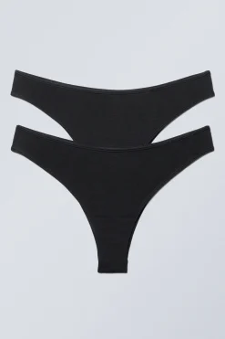 Weekday 2-PACK CHEEKY MODAL BRAZILIAN BRIEFS black Best Sale