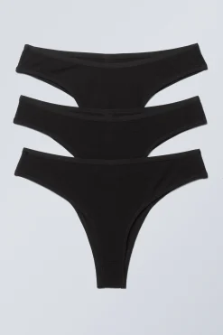 Weekday 3-PACK INEZ BRAZILIAN COTTON BRIEFS black Fashion