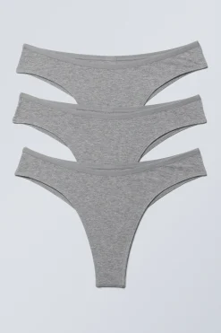 Weekday 3-PACK INEZ BRAZILIAN COTTON BRIEFS grey melange Best Sale