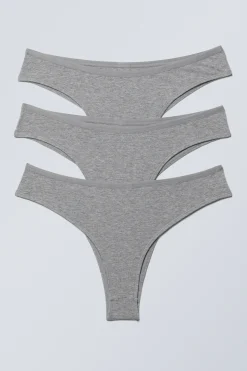 Weekday 3-PACK INEZ BRAZILIAN COTTON BRIEFS grey melange Best Sale