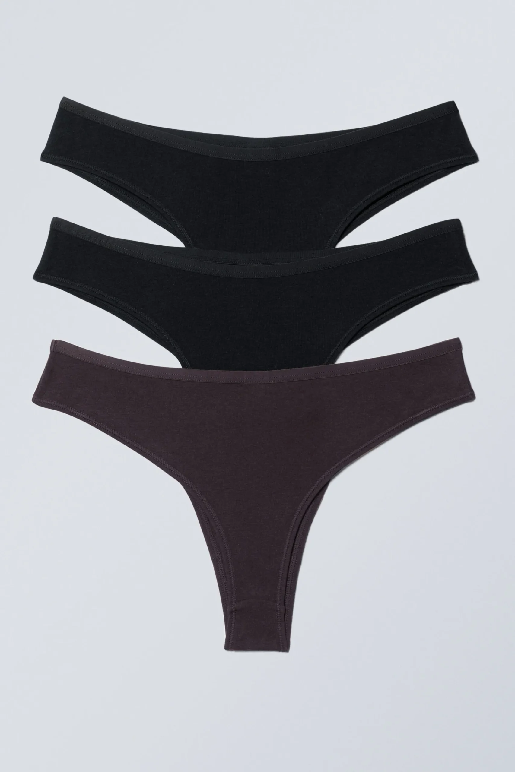 Weekday 3-PACK INEZ BRAZILIAN COTTON BRIEFS black/dark purple Best Sale