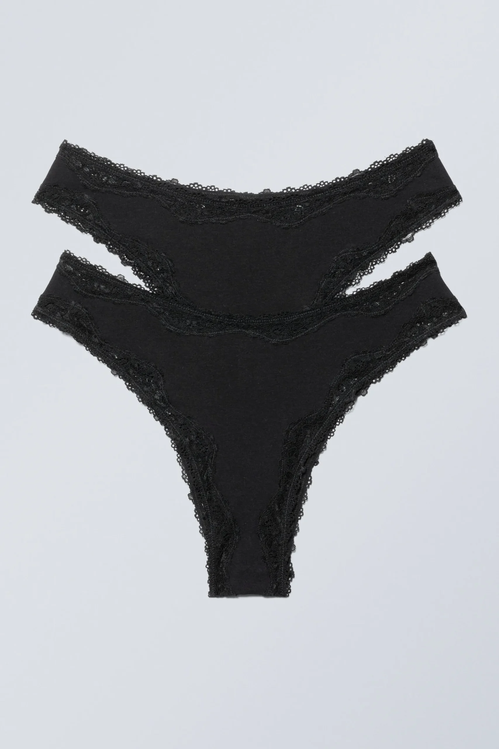 Weekday 2-PACK LACE BRIEFS black Store