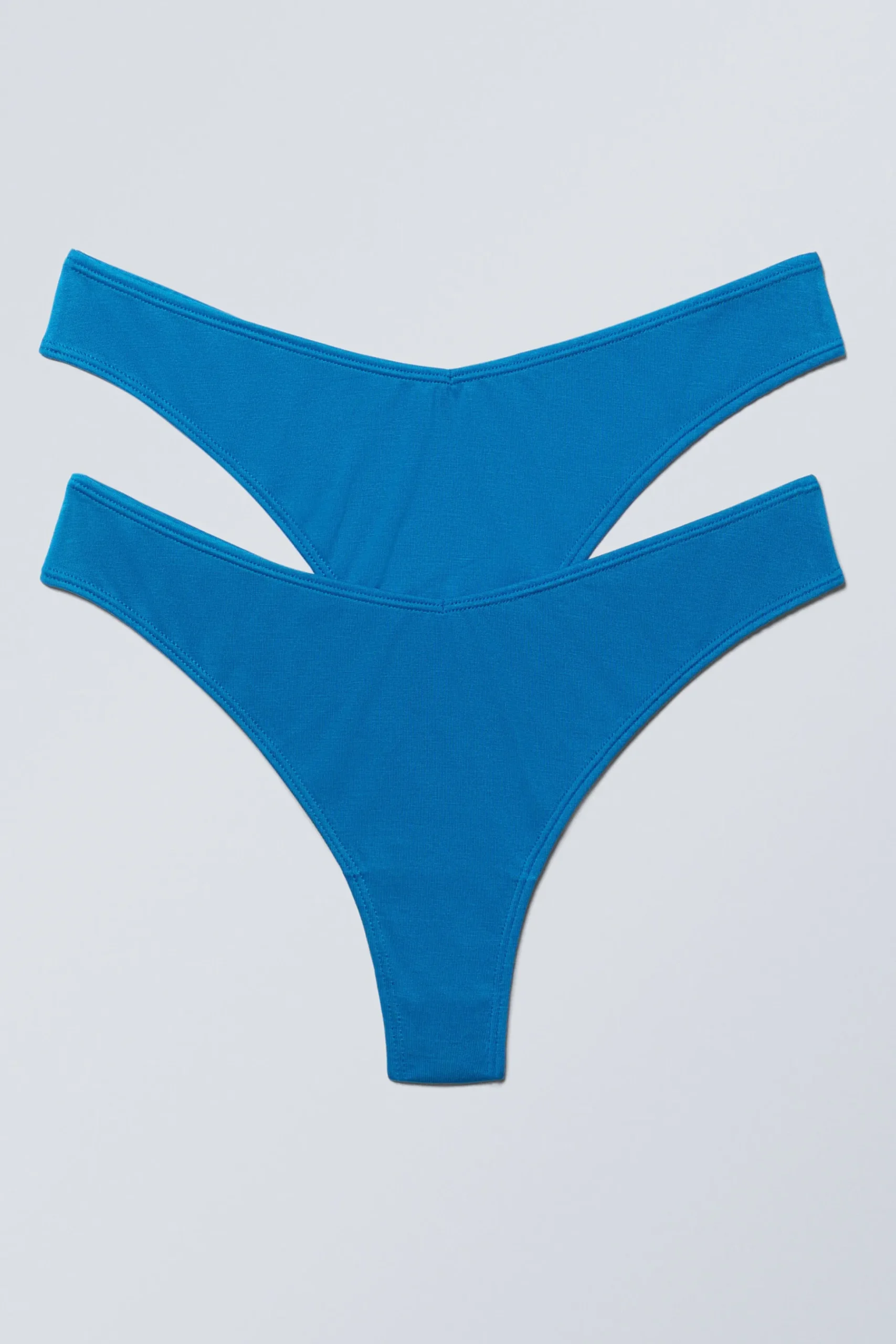 Weekday 2-PACK LOW WAIST MODAL THONGS bright blue Cheap