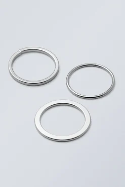 Weekday 3-PACK MINIMAL STEEL RINGS silver Outlet