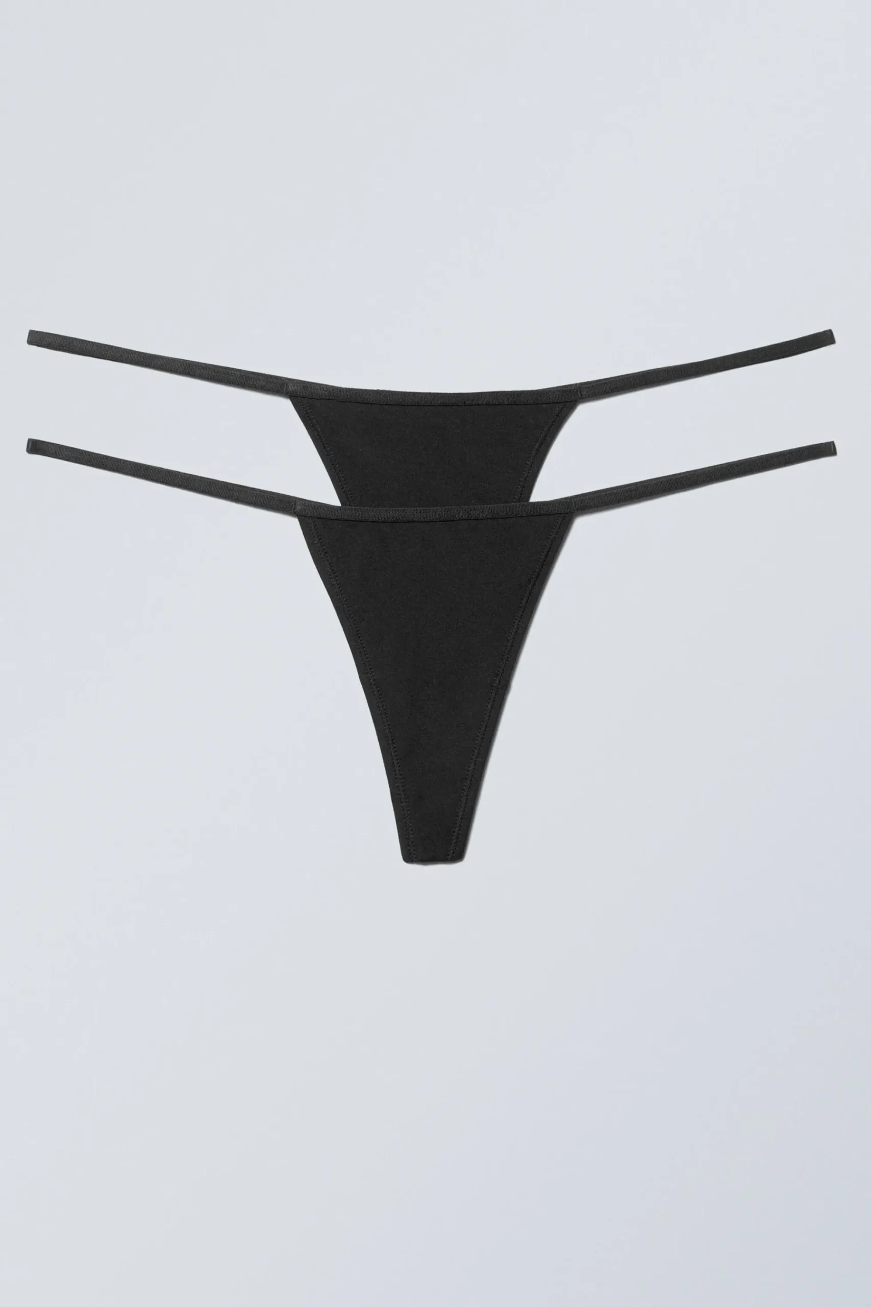 Weekday 2-PACK MINIMAL THONGS black Fashion