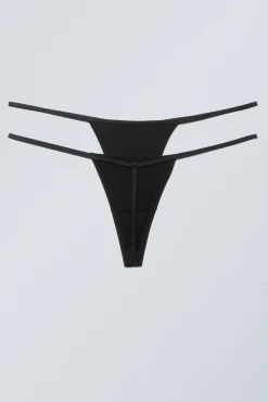 Weekday 2-PACK MINIMAL THONGS black Fashion