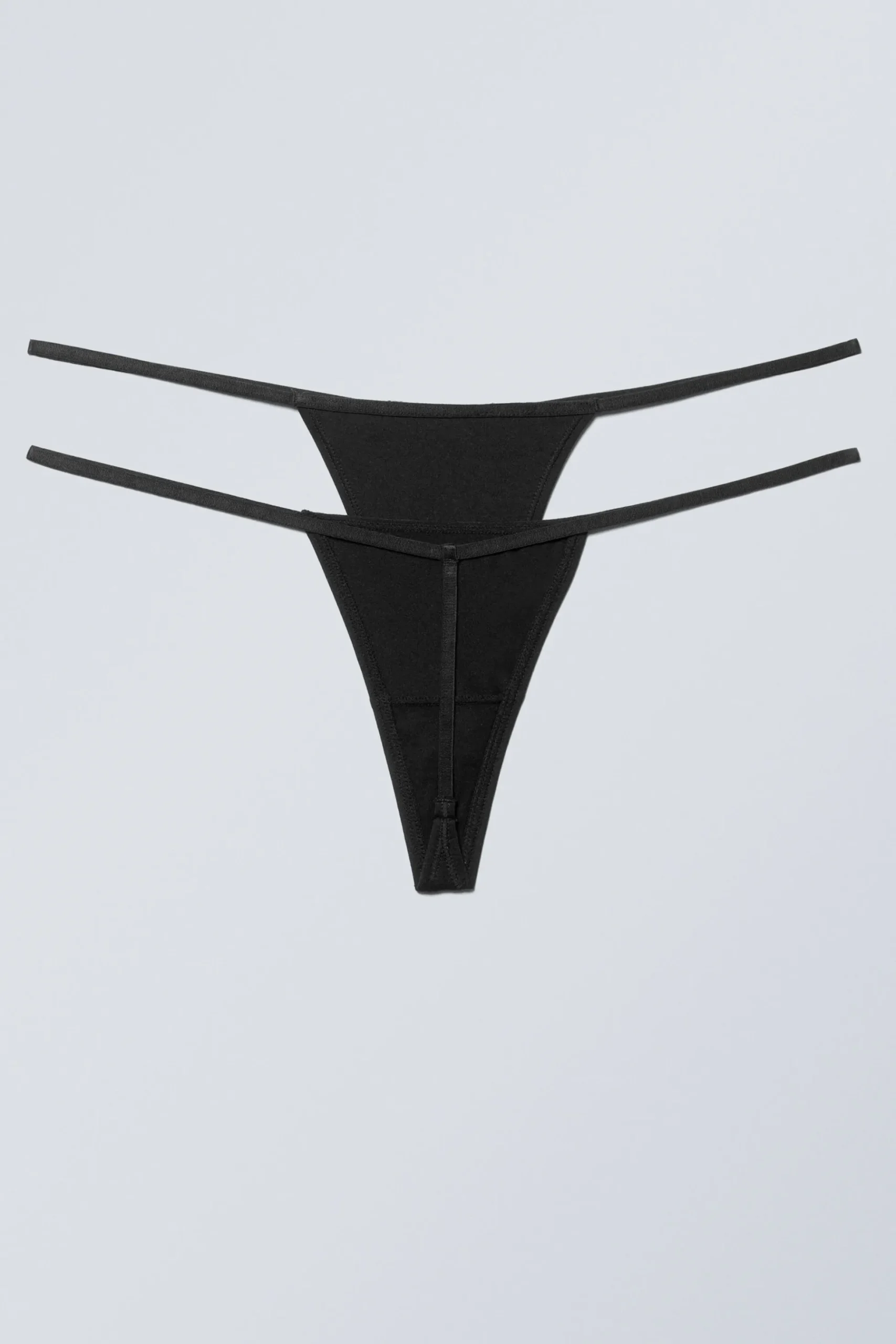 Weekday 2-PACK MINIMAL THONGS black Fashion