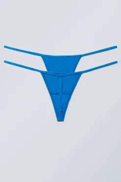 Weekday 2-PACK MINIMAL THONGS bright blue Clearance