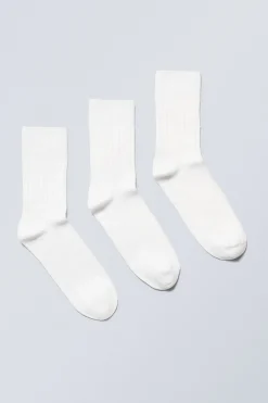 Weekday 3-PACK SELMA SOCKS white Hot
