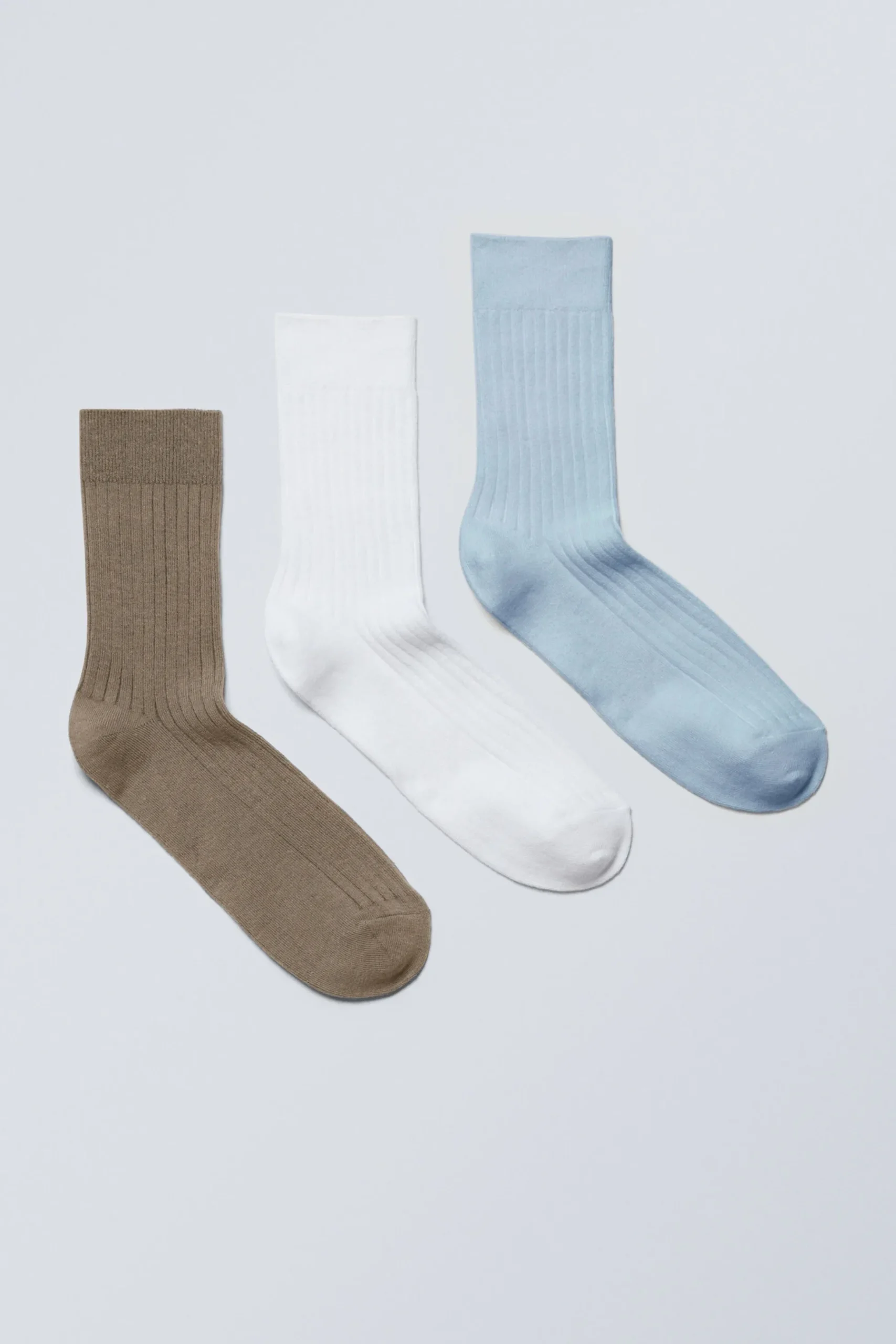 Weekday 3-PACK SELMA SOCKS brown/white/blue Sale