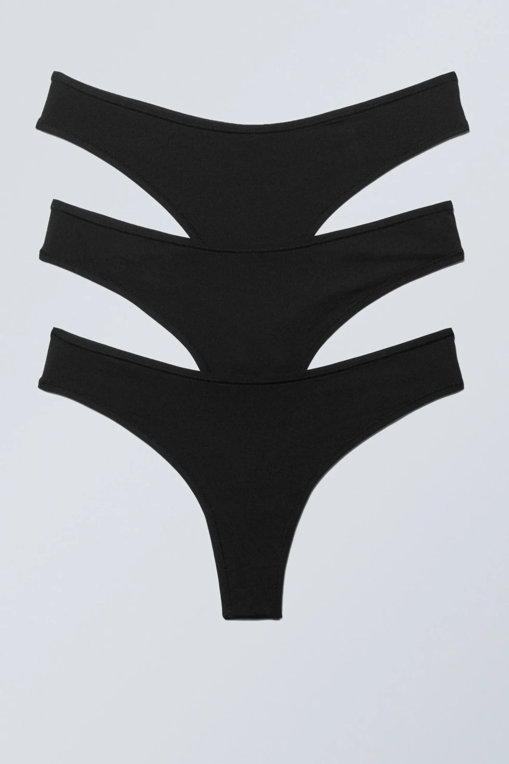 Weekday 3-PACK SOFT THONGS black Fashion
