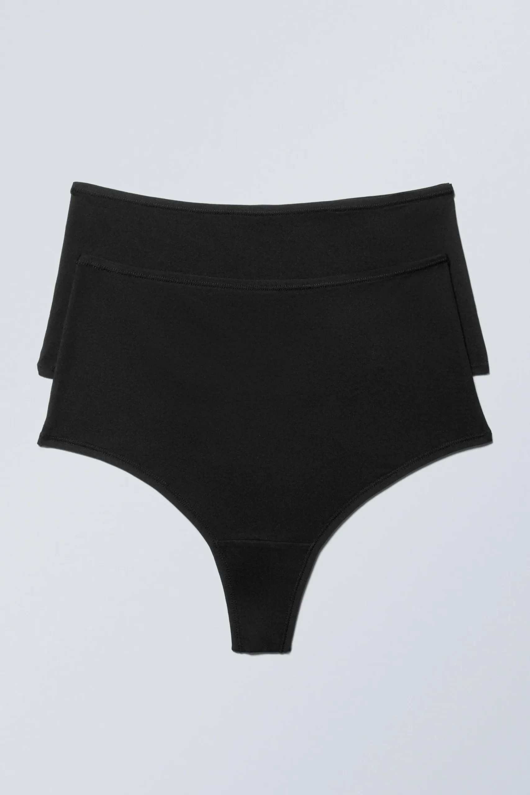 Weekday 2-PACK SOUL SOFT HIGH RISE THONGS black Discount