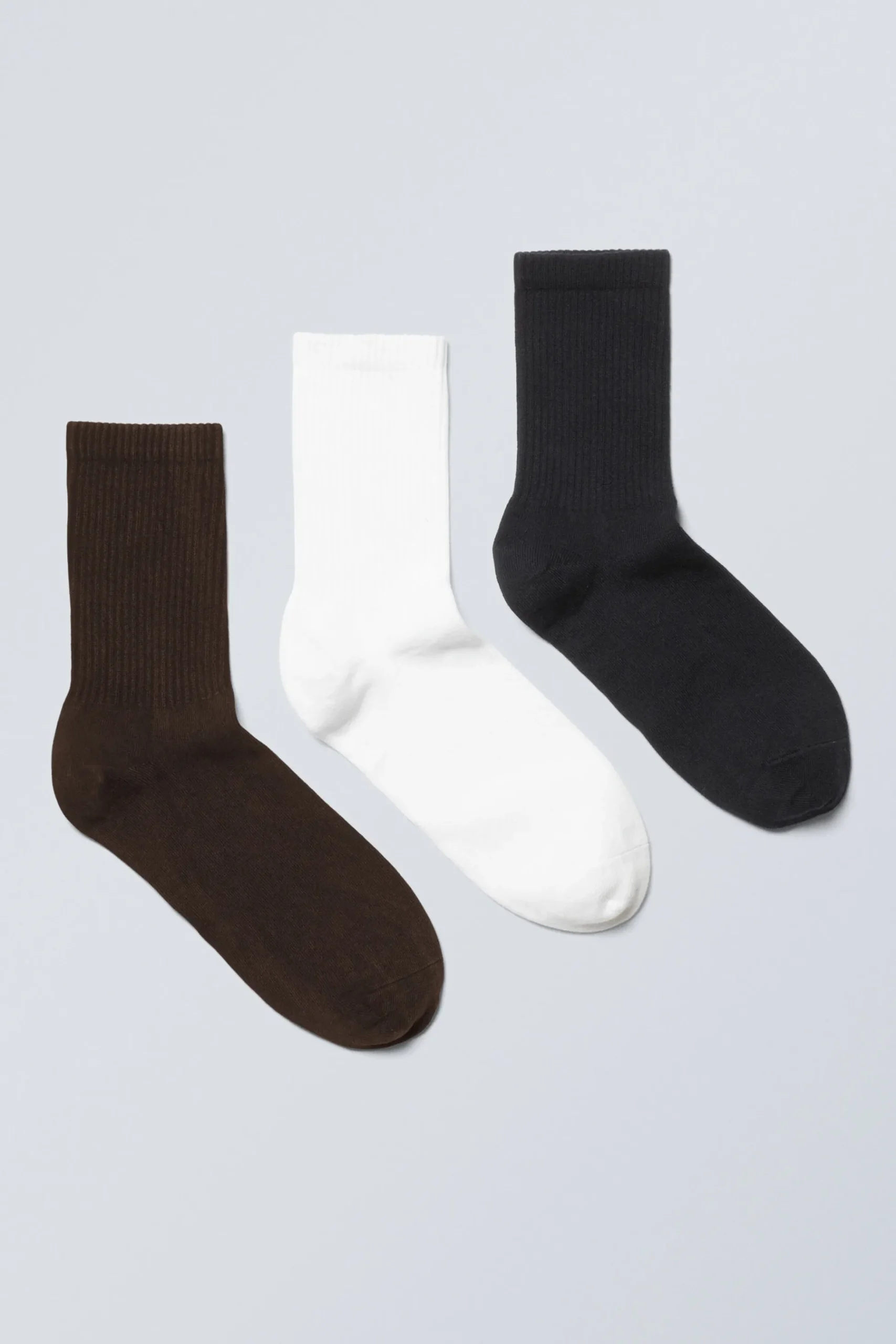 Weekday 3-PACK SPORT SOCKS dark brown/white/black Fashion