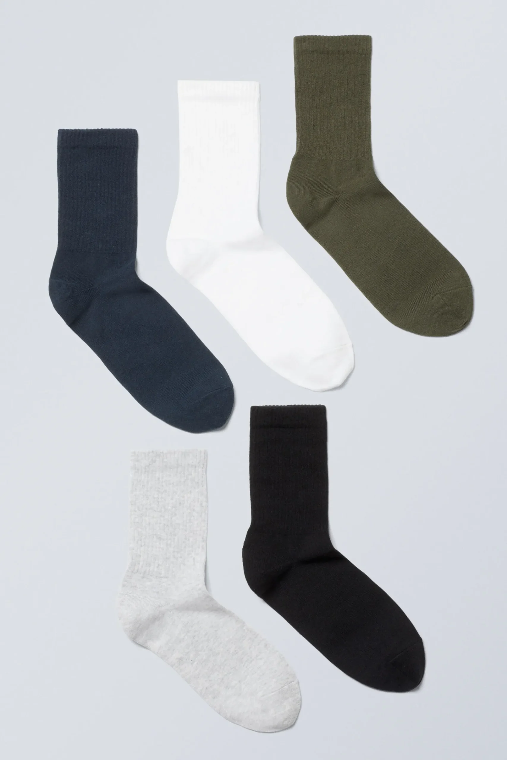 Weekday 5-PACK SPORT SOCKS blue/green/grey/black/white Cheap