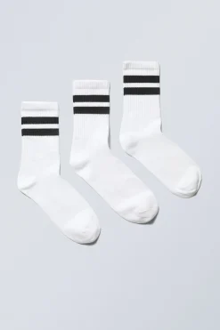 Weekday 3-PACK SPORT STRIPED SOCKS Cheap