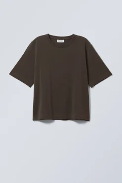 Weekday PERFECT BOXY T-SHIRT dark brown Sale