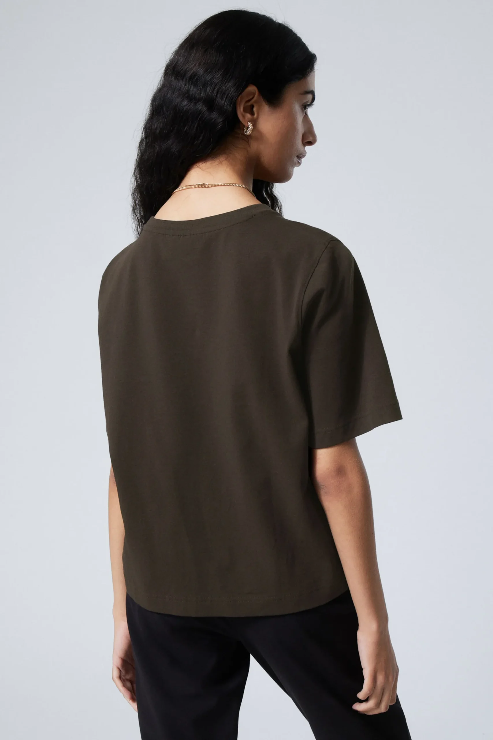 Weekday PERFECT BOXY T-SHIRT dark brown Sale