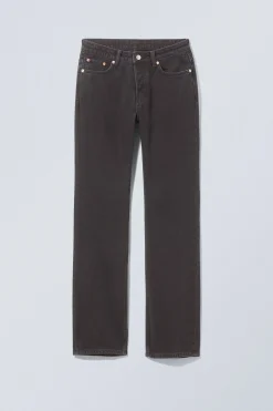 Weekday PIN MID RISE REGULAR STRAIGHT LEG JEANS black lux black Sale