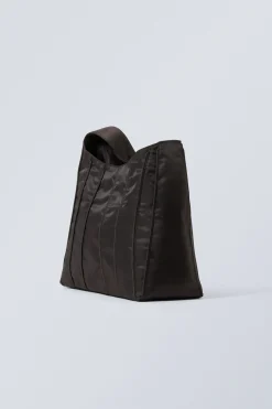 Weekday PIPED SHOULDER BAG dark brown Discount