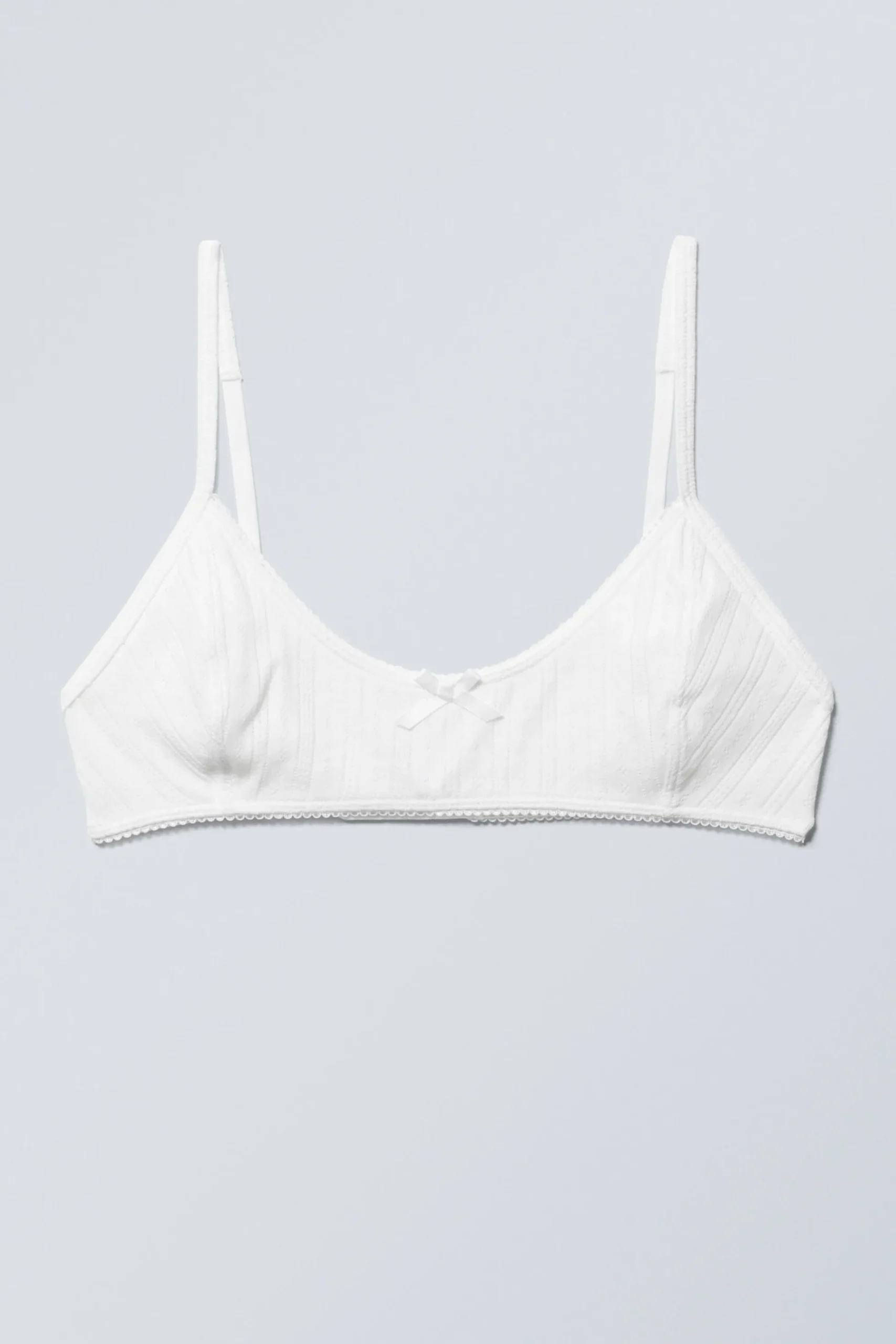 Weekday POINTELLE SCOOPED COTTON BRA white Shop