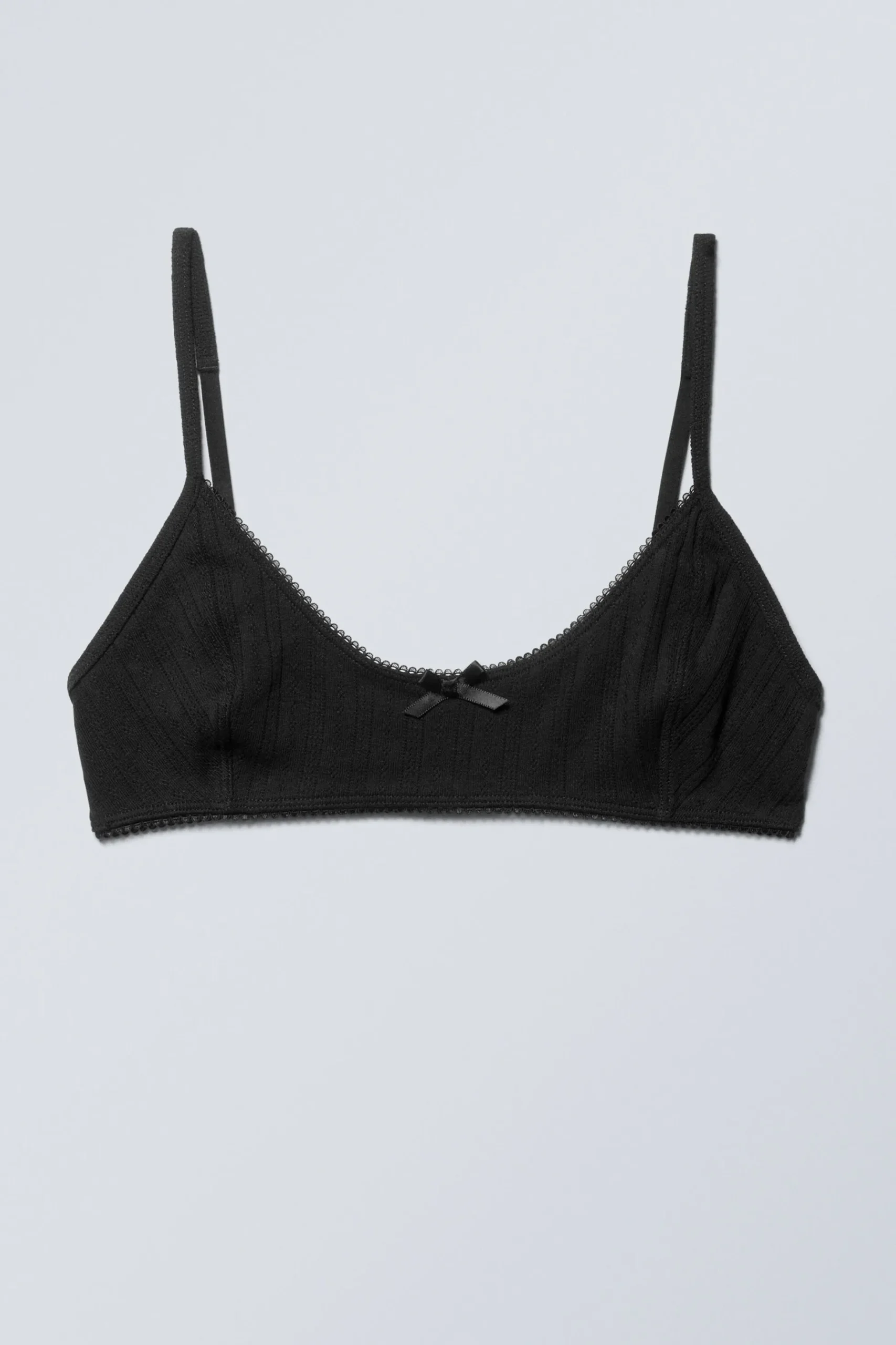 Weekday POINTELLE SCOOPED COTTON BRA black Shop