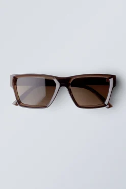 Weekday PORT SUNGLASSES transparant dark brown Best Sale