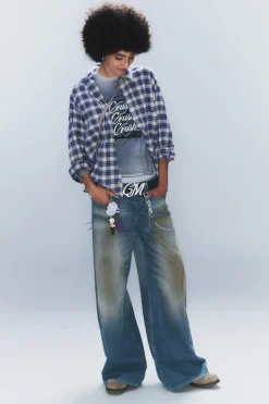 Weekday POSER REGULAR WAIST LOOSE WIDE JEANS grime blue Hot