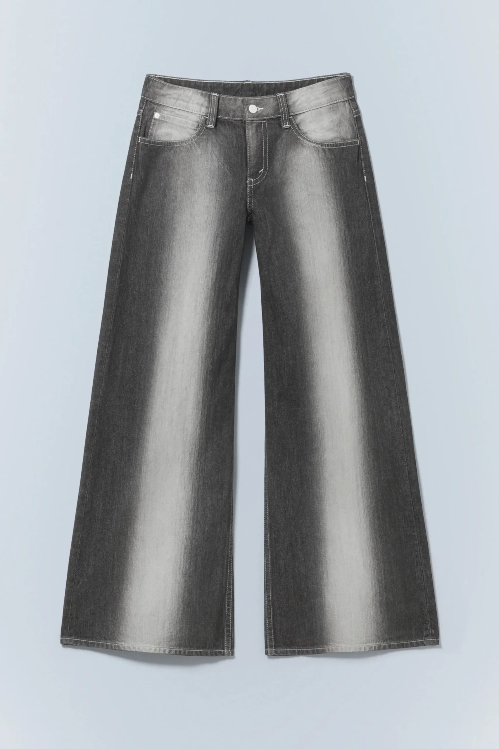Weekday POSER REGULAR WAIST LOOSE WIDE JEANS dark grey Outlet