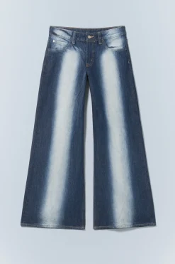 Weekday POSER REGULAR WAIST LOOSE WIDE JEANS blue spray Flash Sale