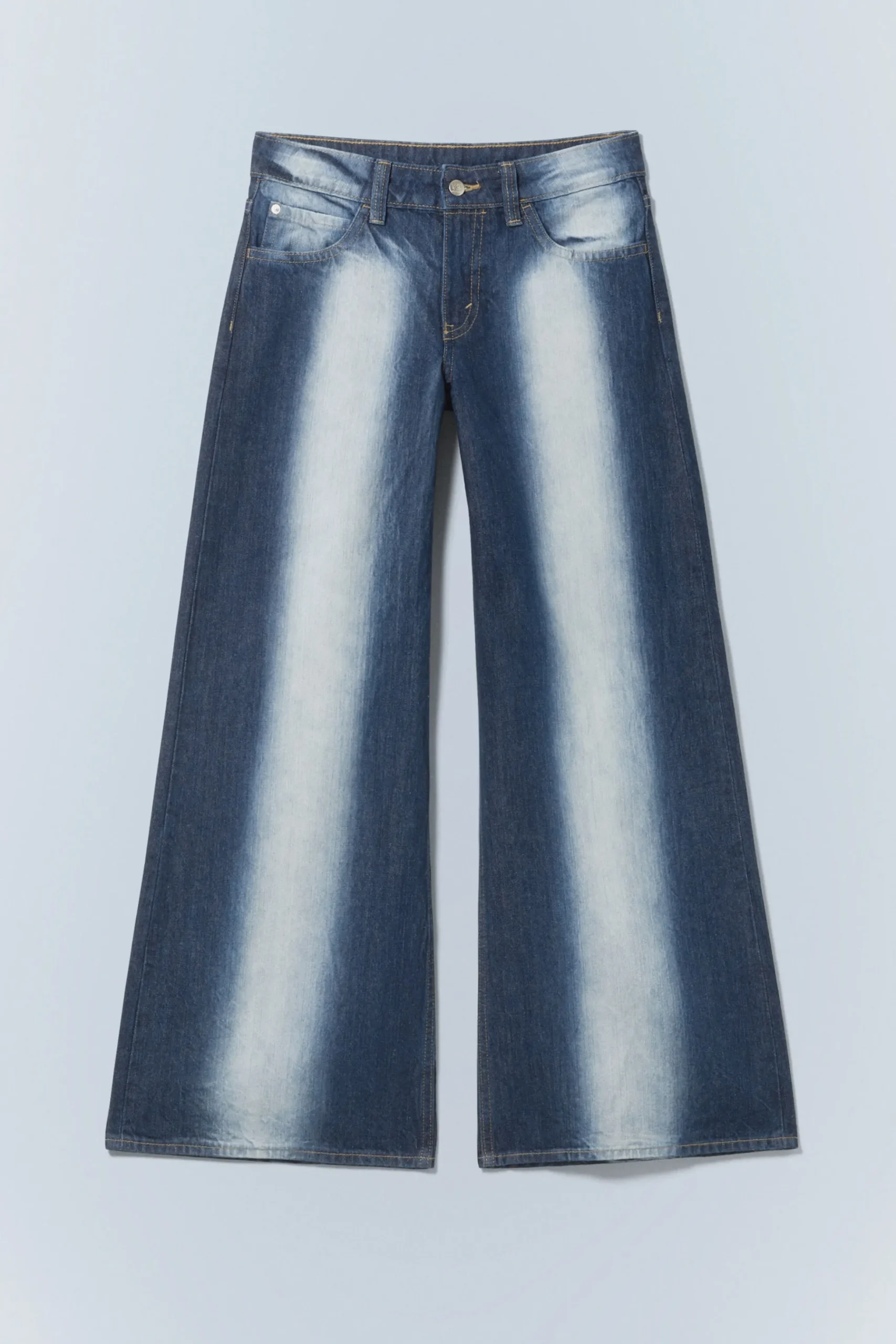 Weekday POSER REGULAR WAIST LOOSE WIDE JEANS blue spray Flash Sale