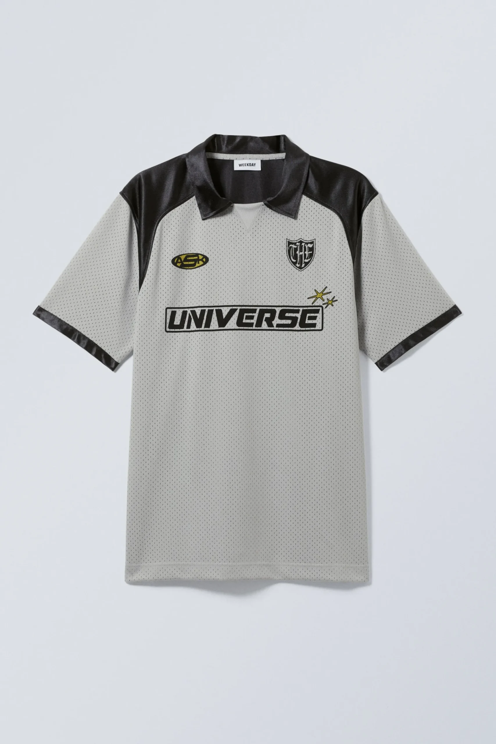 Weekday PRINTED SOCCER T-SHIRT black & grey Cheap