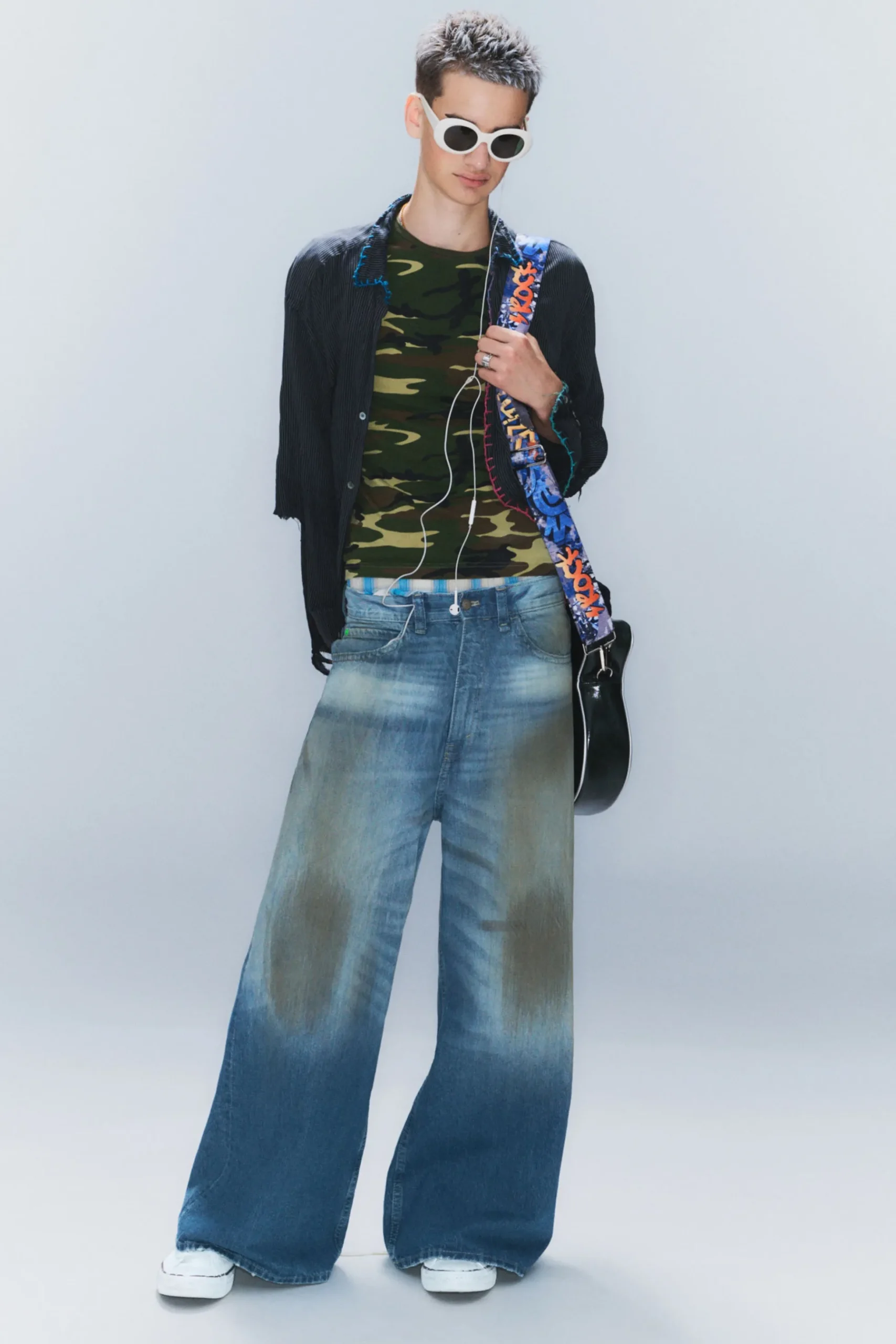 Weekday RAD SUPER REGULAR WAIST LOOSE WIDE JEANS grime blue Cheap